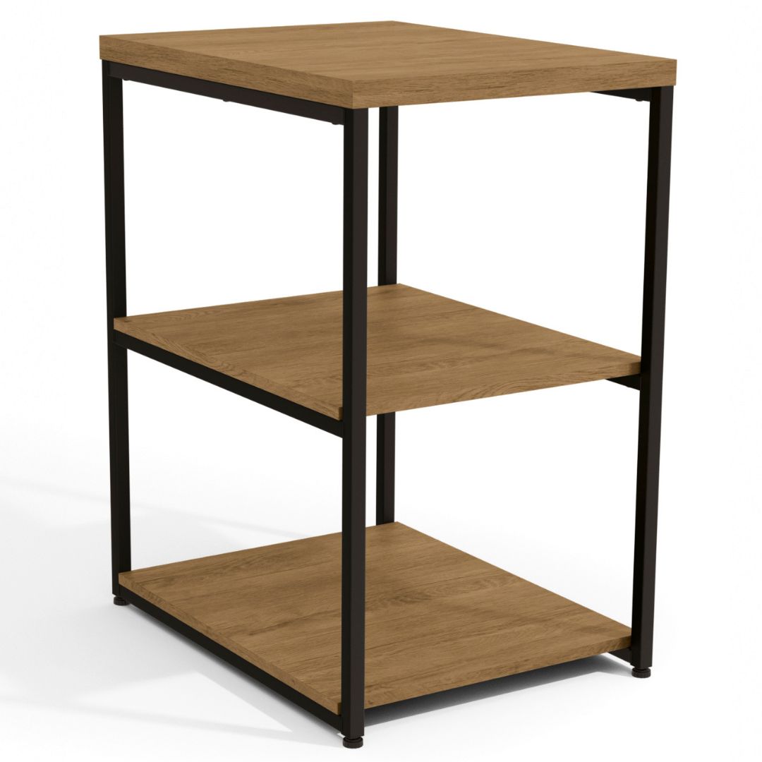 Mesa de Apoio e Decoração Industrial com 3 Prateleiras | Galantes Móveis