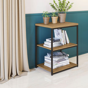 Mesa de Apoio e Decoração Industrial com 3 Prateleiras | Galantes Móveis
