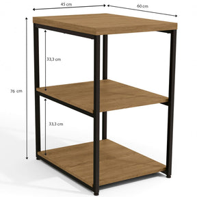 Mesa de Apoio e Decoração Industrial com 3 Prateleiras | Galantes Móveis